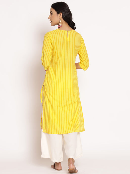 Buy Lemon Printed Modal Rayon Sleeveless Long Kurti Online in India |  Colorauction